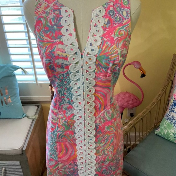 Lilly Pulitzer NWT Ryder Shift Dress Swiss Fish Size 4 Gorgeous! - Picture 8 of 9